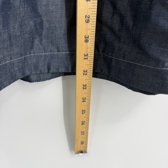 Banana Republic tencel Linen Chambray Maxi Skirt indigo blue belted a-line sz 4 - Picture 6 of 10